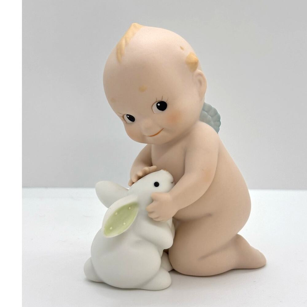Vintage 1993 Enesco, Rose O'Neill Porcelain Kewpie Doll Figurine, Bunny Rabbit